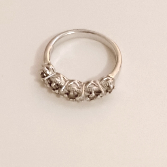 Sterling Silver 925 J&S Natural White & Chocolate Diamond Ring Size 5 - Picture 3 of 8